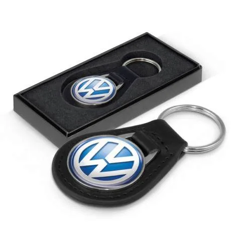 Promotional Baron Leather Key Ring - Round