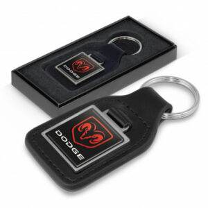 Promotional Baron Leather Key Ring - Square