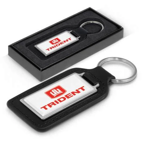Promotional Baron Leather Key Ring - Rectangle