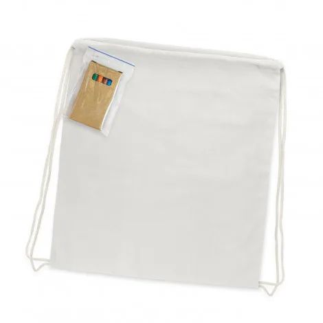 Promotional Cotton Colouring Drawstring Backpack