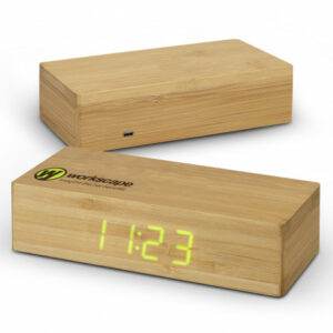 Promotional Bamboo Wireless Charging Clock