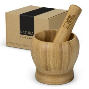 Promotional NATURA Bamboo Mortar and Pestle